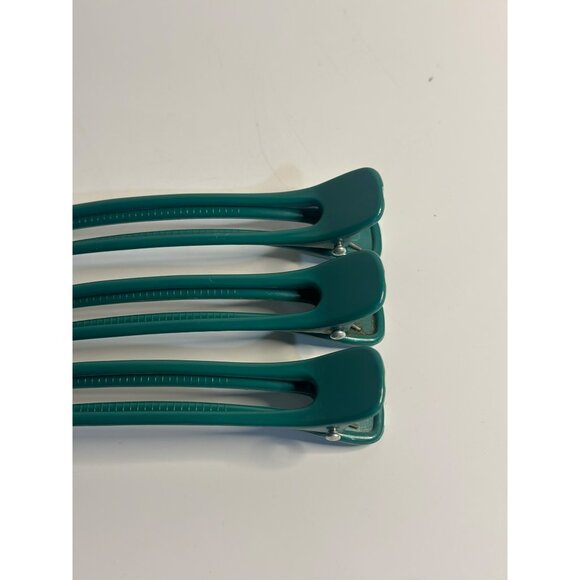 Set of 3 Teal Alligator Hair Clips – Large 6" Professional Styling Tools - Picture 2 of 4